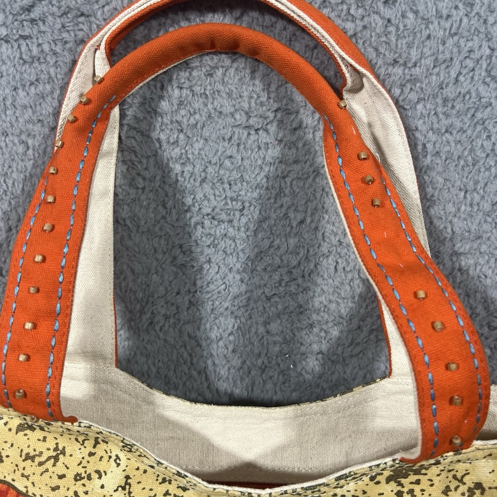 Laurel Burch Purse Handbag fabric Butterfly on both sides Zip Closure - Picture 4 of 7